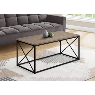 image of Coffee Table/ Accent/ Cocktail/ Rectangular/ Living Room/ 40"L/ Metal/ Laminate/ Brown/ Black/ Contemporary/ Modern with sku:i3786-monarch