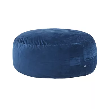 image of Sealy® Kade Velour Medium Memory Foam Navy Bean Bag with sku:60443-primo