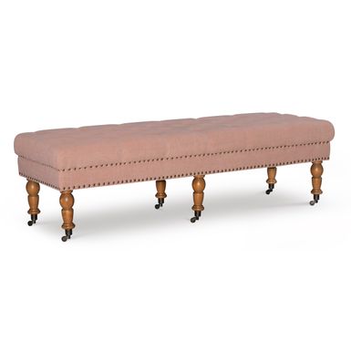 image of Sybil 62inch Bench Pink Linen with sku:lfxs1352-linon