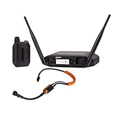 image of Shure GLX-D+ Dual Band Pro Digital Wireless Headworn Wireless Microphone System for Church, Fitness & More, with PGA31 Headset Condenser Mic, 300 ft Range, 12 hr Battery (GLXD14+/SM31-Z3) with sku:b0bsp368p3-amazon