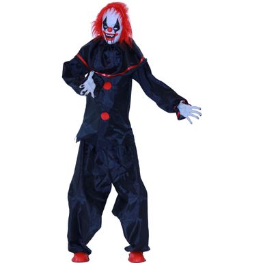 Life-Size Animatronic Clown with Lights and Sound, Indoor/Covered Outdoor Halloween Decoration