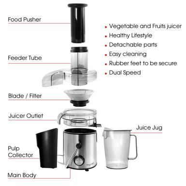 MegaChef Wide Mouth Juice Extractor with Dual Speed Centrifugal Juicer - No - N/A - Juice Extractor