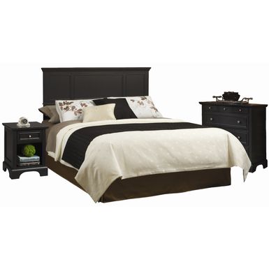 image of Copper Grove Oastler 3-Piece Queen/Full Headboard Night Stand and Chest Set - Black - Queen - 3 Piece with sku:x-7dybzr8v9wo2dwkwu6bw-overstock