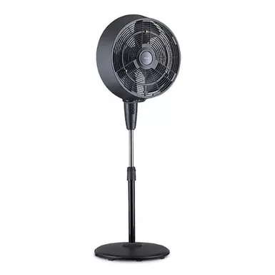 image of NewAir - Outdoor Misting Fan and Pedestal Fan, Cools 500 sq. ft. with 3 Fan Speeds and Wide-Angle Oscillation - Black with sku:bb21585238-bestbuy