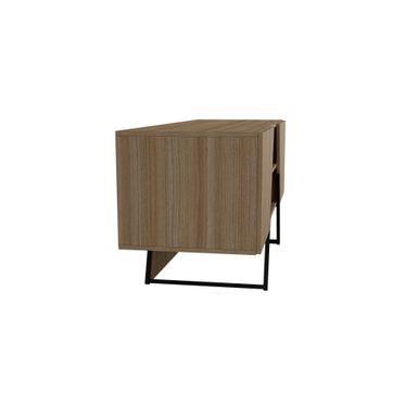 Manhattan Comfort Ellis Dark Oak/ Black 4-shelf TV Stand - Dark Oak and Black