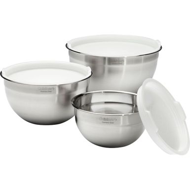 cuisinart stainless steel mixing bowls with lids set of 3