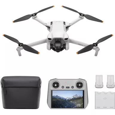 image of DJI - Mini 3 Fly More Combo Drone and Remote Control with Built-in Screen (DJI RC) - Gray with sku:bb22060638-bestbuy