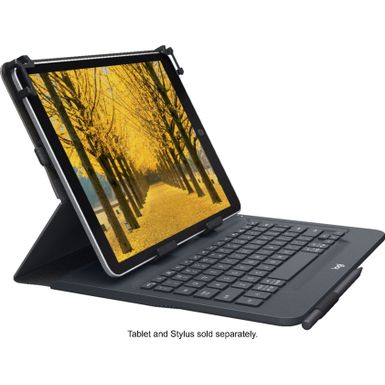 image of Logitech - Universal Keyboard Folio for 9–10-inch Apple, Android, Windows Tablet - Black with sku:bb20722137-5853004-bestbuy-logitech