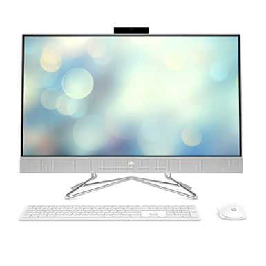 image of HP All-in-One 27" Desktop Computer, 11th Generation Intel Core i7-1165G7 Processor, Intel Iris Xe Graphics, 16 GB RAM, 512 GB SSD, Windows 11 Home (27-dp1380, Natural Silver) with sku:b09hr9twvk-hp-amz
