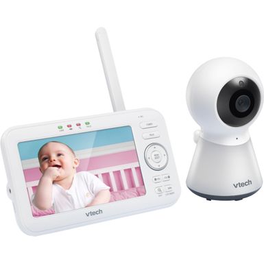 Left Zoom. VTech - 5" Video Baby Monitor w/Adaptive Night Light - White