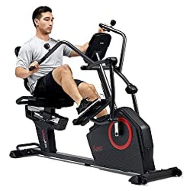 image of Sunny Health & Fitness Recumbent Cross Trainer Exercise Bike with Exclusive SunnyFit App and Smart Bluetooth Connectivity  SF-RBE4886SMART with sku:b09x23wff5-amazon