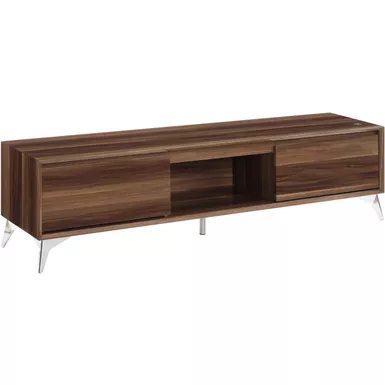 ACME Raceloma TV Stand, LED, Walnut & Chrome Finish