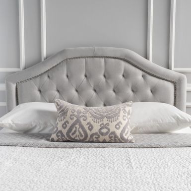image of Killian Adjustable Full/ Queen Studded Tufted Fabric Headboard by Christopher Knight Home - Full/Queen - Light Grey Fabric with sku:anqid1kswjl7rj8wgnae4astd8mu7mbs-chr-ovr