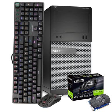 image of Dell Gaming PC Computer 16GB 240GB SSD 2TB HD Nvidia GT1030 WiFi Windows 10 HDMI PERIPHIO 4-IN-1 Black Keyboard, Mouse + Pad, Headset with sku:btg-00039320-del-btg