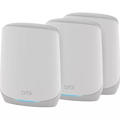 image of NETGEAR - Orbi 750 Series AX5200 Tri-Band Mesh Wi-Fi 6 System (3-pack) - White with sku:bb22189020-bestbuy