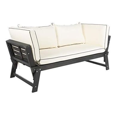 image of Safavieh PAT6745C Outdoor Collection Tandra Ash Grey, White and Navy Modern Contemporary Daybed Day Bed with sku:0sud_gq-nbm5uu7kjd1pgwstd8mu7mbs-saf-ov