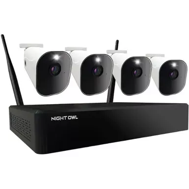 image of Night Owl - 10 Channel 4 Camera Wire Free 1080p 1TB NVR Security System - White with sku:bb22124198-bestbuy