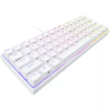 CORSAIR - K65 RGB Mini Wired 60% Mechanical Cherry MX SPEED Linear Switch Gaming Keyboard with PBT Double-Shot Keycaps - White