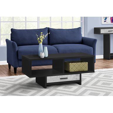 image of Coffee Table/ Accent/ Cocktail/ Rectangular/ Storage/ Living Room/ 42" L/ Drawer/ Laminate/ Black/ Grey/ Contemporary/ Modern with sku:i2810-monarch
