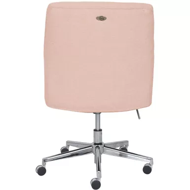 Serta - Leighton Modern Upholstered Home Office Chair with Memory Foam - Blush Pink - Woven Fabric