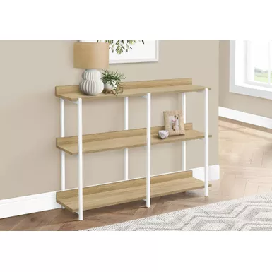 image of Accent Table/ Console/ Entryway/ Narrow/ Sofa/ Living Room/ Bedroom/ Metal/ Laminate/ Natural/ White/ Contemporary/ Modern with sku:i-2222-monarch
