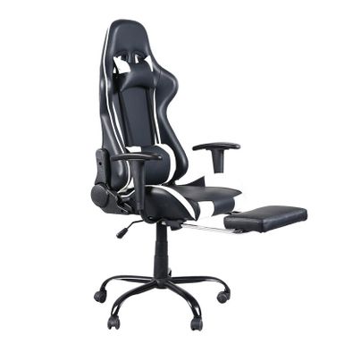 image of Adjustable PC Gaming Chair for Adults - Black&White with sku:trvlg1arfcevu6um4xq3mastd8mu7mbs--ovr