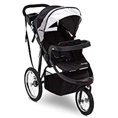 image of Jeep Deluxe Patriot Open Trails Jogging Stroller by Delta Children, Charcoal Tracks with sku:b07qb8l7vg-ama-amz
