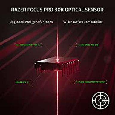 Razer DeathAdder V3 Pro Wireless Gaming Mouse: 63g Ultra Lightweight - Focus Pro 30K Optical Sensor - Fast Optical Switches Gen-3 -...