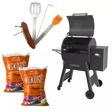 image of Traeger - Ironwood 650 Grill/Smoker w/ Multi-Tool & Hickory Pellets with sku:iw650gmtpkt-powersales