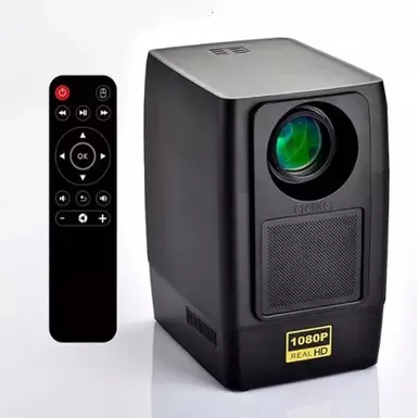 image of AAXA - L500 Native 1080p Smart Projector, Android 9.0, WiFi, BT, Wireless Mirroring, Streaming Apps, 10W Speaker - Black with sku:bb22184641-bestbuy