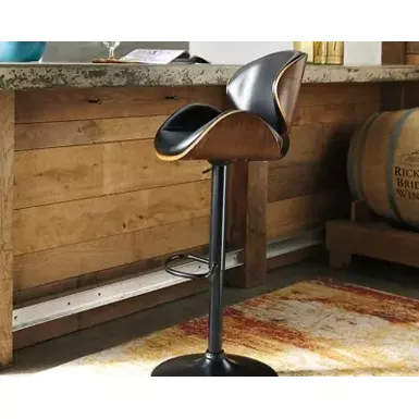 Brown Bellatier Tall Upholstered Swivel Barstool(1/CN)