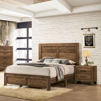 image of Furniture of America Loa Rustic Rustic Walnut 2-piece Bedroom Set - Rustic Light Walnut with sku:tx-m5a-5o4gnltfsdp_iqwstd8mu7mbs-fur-ovr
