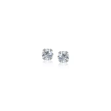 14k White Gold White Cubic Zirconia 2mm Stud Earrings