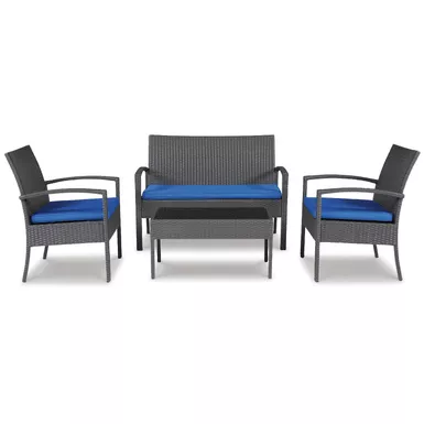 image of Alina Outdoor Love/Chairs/Table Set (Set of 4) with sku:p328-080-ashley
