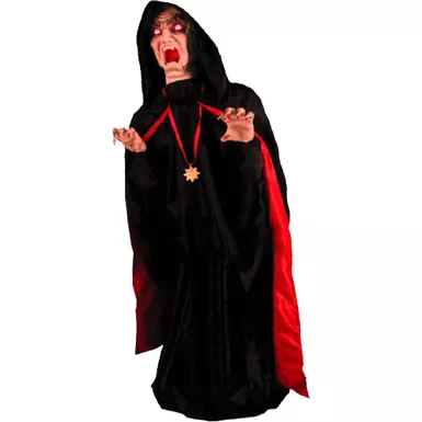 Motion-Activated Lurching Vampire by Tekky, Indoor or Covered Outdoor Premium Halloween Animatronic, Plug-In or Battery