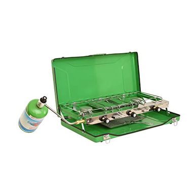 image of Flame King Portable 3 Burner Propane Gas Camping Stove w/ Toast Tray for Camping, Tailgating, Backpacking with sku:b09rcs573r-amazon