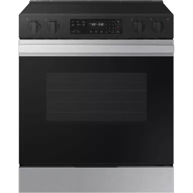 image of Samsung - Bespoke 6.3 Cu. Ft. Slide-In Electric Range with Precision Knobs - Stainless Steel with sku:bb22249738-bestbuy