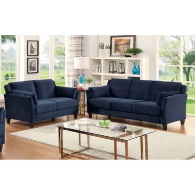 image of Furniture of America Pierson Contemporary 2-piece Flannelette Sofa Set - Navy with sku:myygkfizdocecdjjyx_gwastd8mu7mbs-fur-ovr
