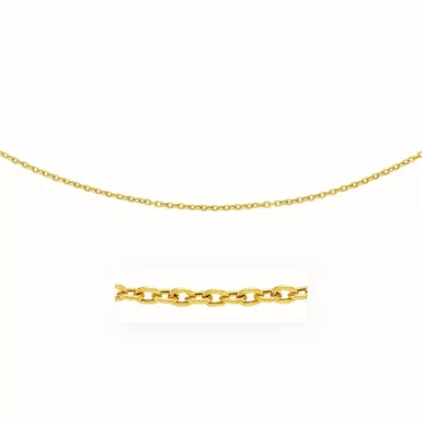 3.5mm 14k Yellow Gold Pendant Chain with Textured Links (16 Inch)