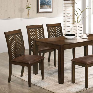 image of Transitional Walnut Dining Table with sku:idf-3490t-foa