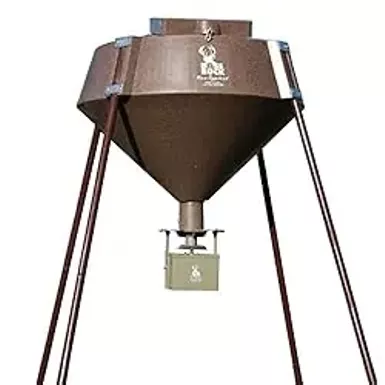 image of Boss Buck 600 LB Deer Feeder/Hunting Durable Lightweight Plastic UV Protected Windproof Waterproof with 12V Spinner Automatic Delivery System & Multi-Piece Round Legs with sku:b005z7sdio-amazon