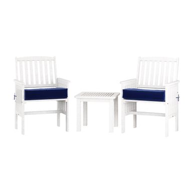 image of CorLiving Miramar Whitewashed Hardwood Outdoor Chair & Table Set, 3pc - N/A - White with sku:d6hbu6vl_rnurfrykskjgqstd8mu7mbs-overstock