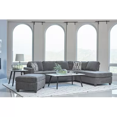 image of Mccord 2-piece Cushion Back Sectional Dark Grey with sku:509347-coaster