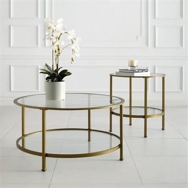 image of Crosley Furniture Aimee 2 Piece Set - Coffee, End Table with sku:be8fscrugh3osroq1am5castd8mu7mbs-cro-ovr