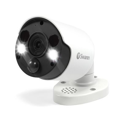 image of Swann - 4K PoE Add On Bullet Camera w/Dual LED Spotlights, Color Night Vision, & Free Face Recognition - White with sku:bb21614565-6423315-bestbuy-swann