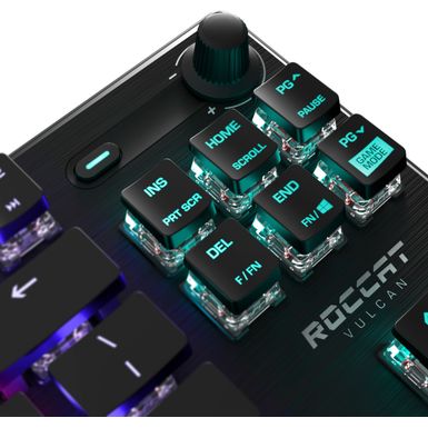 Left Zoom. ROCCAT - Vulcan TKL Compact Mechanical Gaming Keyboard with Titan Switch Linear, RGB Lighting, and Anodized Aluminum Top Plate - 