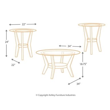 Dark Brown Fantell Occasional Table Set (3/CN)