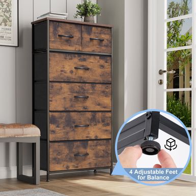 image of 6-drawer Chest Vertical Dresser Storage Tower by Crestlive Products - Rustic Brown - 6-drawer with sku:7al0chi4gehgjehmhye1eqstd8mu7mbs-overstock