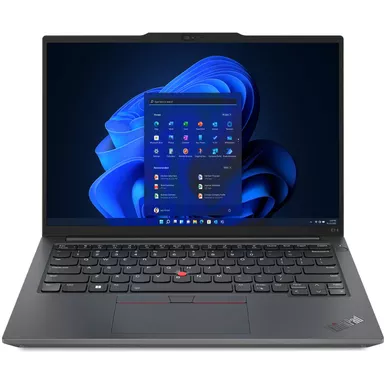 image of Lenovo - ThinkPad E14 AMD G5, AMD Ryzen 5 7530U Laptop, Graphite Black with sku:14fx52-ingram