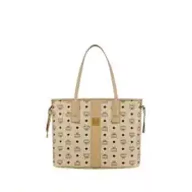 MCM Reversible Liz Shopper Bag in Visetos (Medium, Beige)